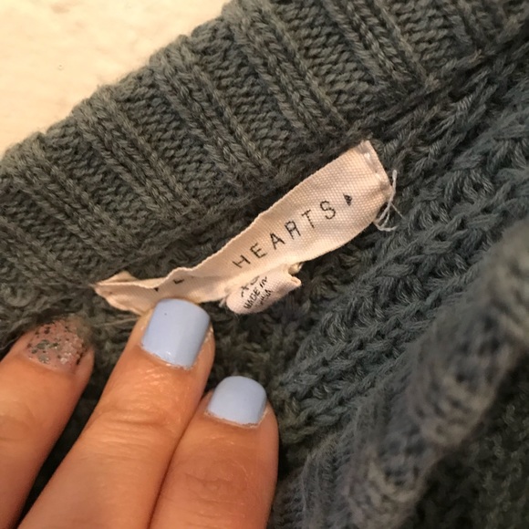 Sage Green cold shoulder sweater - Picture 3 of 3